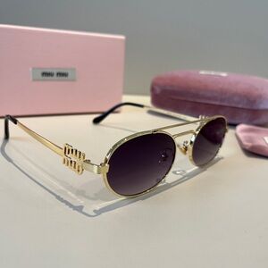 Miu Miu Gold and Purple Sunglasses